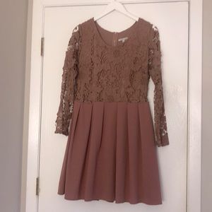 Adorable Dusty Pink Layered Lace Dress